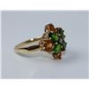 Image 2 : 14KT Yellow Gold Diamond and Tsavorite Garnets and Madeira Quartz