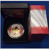 Image 1 : Canada 2015 $5 Maple Leaf with Flag Gold Plated Coloured Coin