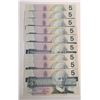 Image 1 : Canada 1986 $5 Banknote (9 in Sequence)