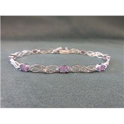 Certified 3.6 CT Amethyst & Diamond Bracelet