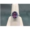 Image 1 : Certified 2.4 CT Amethyst & Diamond Solitaire Ring