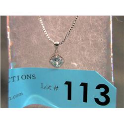 Certified Blue Topaz & Diamond Necklace