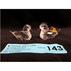 2 Cut Crystal Birds