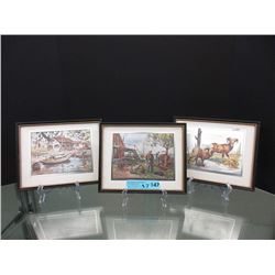 3 Framed Foil Prints