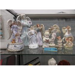 9 Angel Statues - Assorted Materials