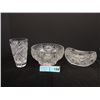 Image 1 : 2 Pinwheel Crystal Bowls & Vase