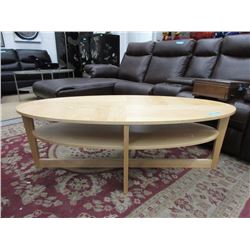 Oval IKEA Coffee Table with Bottom Shelf