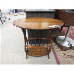 Oval Magazine Rack End Table