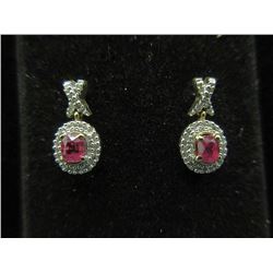 10KT Gold Ruby & Diamond Earrings