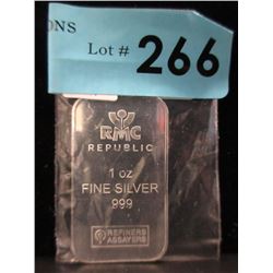 1 Oz. Republic Metals Corp .999 Silver Bar