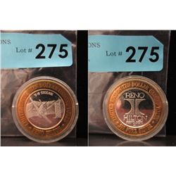 .999 Silver Reno Hilton Casino $10 Token