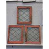 Image 1 : 3 Vintage Leaded Glass Windows