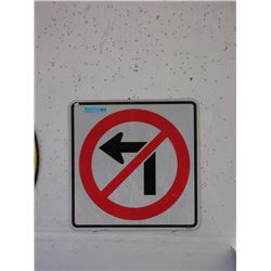 "No Left Turn" Road Sign