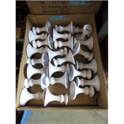 2 Cases of New White Candle Holders