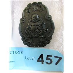 Hand Carved Black Jade Buddha Amulet / Pendant