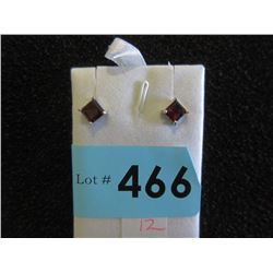 Pair of New Sterling Silver and Garnet Earrings