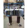 Image 1 : Pair of 24" Table Lamps with Leather Bases