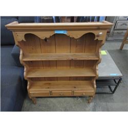 Pine Wood Hanging Wall Rack with Plate Rails