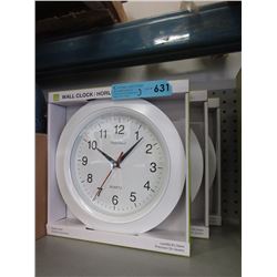 3 New 10" Wall Clocks with Glass Lens