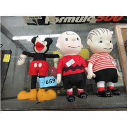 1966 Charlie Brown Dolls & Felt Mickey Mouse