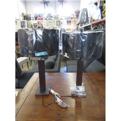 2 New Table Lamps with Leather Bases