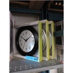 3 New 10" Wall Clocks - Glass Lens