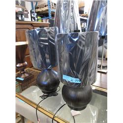 2 New Table Lamps with Wood Bases