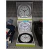 Image 1 : 3 New 10" Wall Clocks - Glass Lens