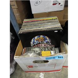 Box of Vintage LP Records & Some CDs