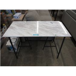 Marble Top Desk with Metal Frame