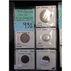 1944 Canadian King George VI Coin Set