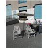 Image 1 : Patio Umbrella with Stand & 2 Folding Chairs