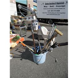 Bucket of Garden Tools & More