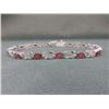 Image 1 : Rich Deep Garnet & Diamond Tennis Bracelet