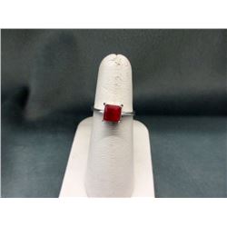 Sterling Silver Ruby Solitaire Ring