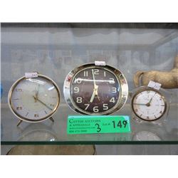 3 Vintage Alarm Clocks