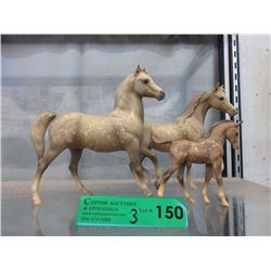 3 Breyer Horse Figurines