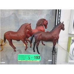 3 Breyer Horse Figurines