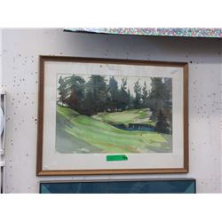 Original Watercolour of a Golf Course