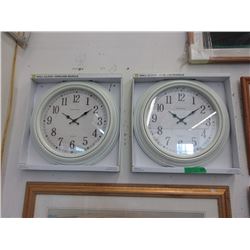 2 New 20" Wall Clocks - Glass Lenses