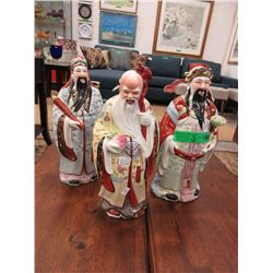 Three 14" Asian Deity Statues