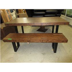New LH Imports Dining Table Bench with Metal Legs