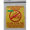 Image 1 : Plastic "No Motorized Vehicles" Sign