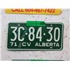Image 1 : Pair of 1971 Mint Unused Alberta License Plates