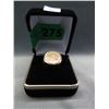 Image 2 : Mans 9KT Gold Ring set with 24 KT Gold Coin