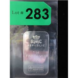 1 Oz. Republic Metals Corp .999 Silver Bar