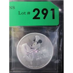 1 Oz. Niue Steamboat Willy .999 Silver Coin