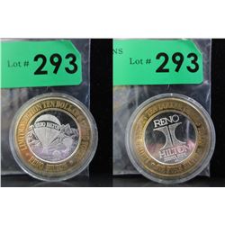 .999 Silver Reno Hilton Casino $10 Token