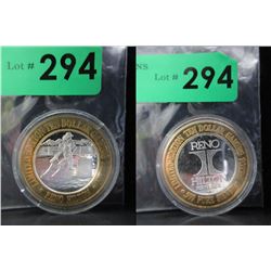 .999 Silver Reno Hilton Casino $10 Token