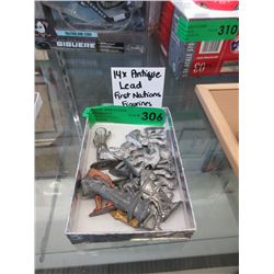 14 Lead First Nations Figurines